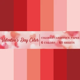 AnyDesign 60 Sheet 8.5 x 11 Inch Valentine Colored Card Stock Paper Thick Paper Cards Red Pink Scrapbook Paper For Prints DIY Arts Crafts Wedding Anniversary Party Supplies, 65lb