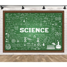 Loccor 7x5ft Fabric Science Birthday Backdrop School Science Lab Classroom Chalk Blackboard Formulas and Calculations Background for Mad Scientist Birthday Party Decor Photoshoot Props