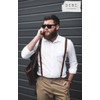 Dibi Brown Mens Suspender with 3 Strong Clips Adjustable Braces