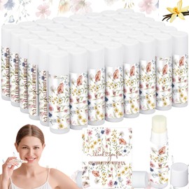 Siifert 50 Piezas Bálsamo Labial de Despedida de Soltera Boda Favor de Despedida de Soltera de Flor Silvestre Bálsamo Labial de Vainilla Regalo de... 