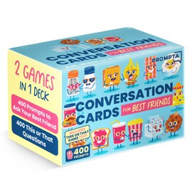 Conversation Cards for Best Friends - 400 BFF Questions and 400 Fun This or That Topics for Adult Best Friends, Teens, or Couples - Talking Conversation Starters Best Friend Game to Grow Even Closer