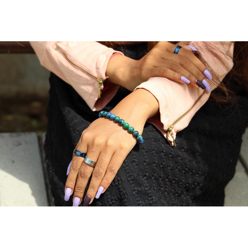 Jet International Powerful Azurite Stretch Bracelet 6mm A++ Gemstone Original