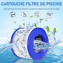 TTOKGZG Filter Cartridges for Inflatable Spa, Filter for Spa Accessories, Clever Spa Filter, 75 x 100 mm, Height 75 mm, Spa Filter for Aquaparx (Pack of 4)