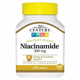 21st Century Niacinamide Supplement Prolonged Release Tablets 500mg 110 Count