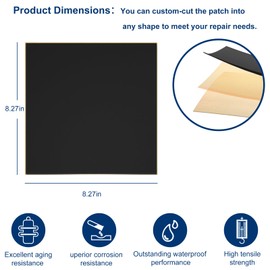 Incycall Teichfolien-Reparatur-Set - 21x21cm Butylgummi-Patches - Wasserdicht für DIY, Flüssige Teichfolie & EPDM/HPDE-Foliennähte (4 Stück)