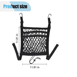 3-Layer Car Mesh Organizer, Car Tissue Handbag Purse Holder Between Front Seats, Backseat Kid Pet Barrier Net Pouch for Driving Safely, Universal Storage Netting Bag for Cars SUVs Trucks