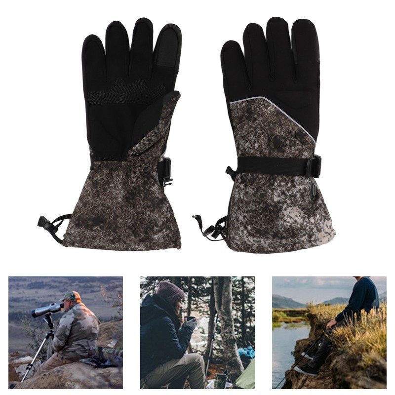 1Pair Heated Gloves DC Connection Battery Powered Touchscreen 3 Adjustable