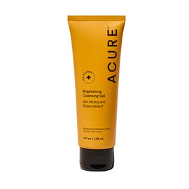Acure Brightening Cleansing Gel - Vegan Cleanser for Radiant Skin - Pomegranate, Blackberry & Acai Infused - Antioxidant-Rich Gentle Formula for All Skin Types - 4 Fl Oz