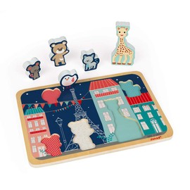 Janod J09508 Wood Sophie La Girafe Chunky Puzzle, 5 Pieces