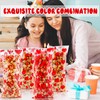 Zi Lan 50 Pcs Red Heart Cellophane Treat Bags Self