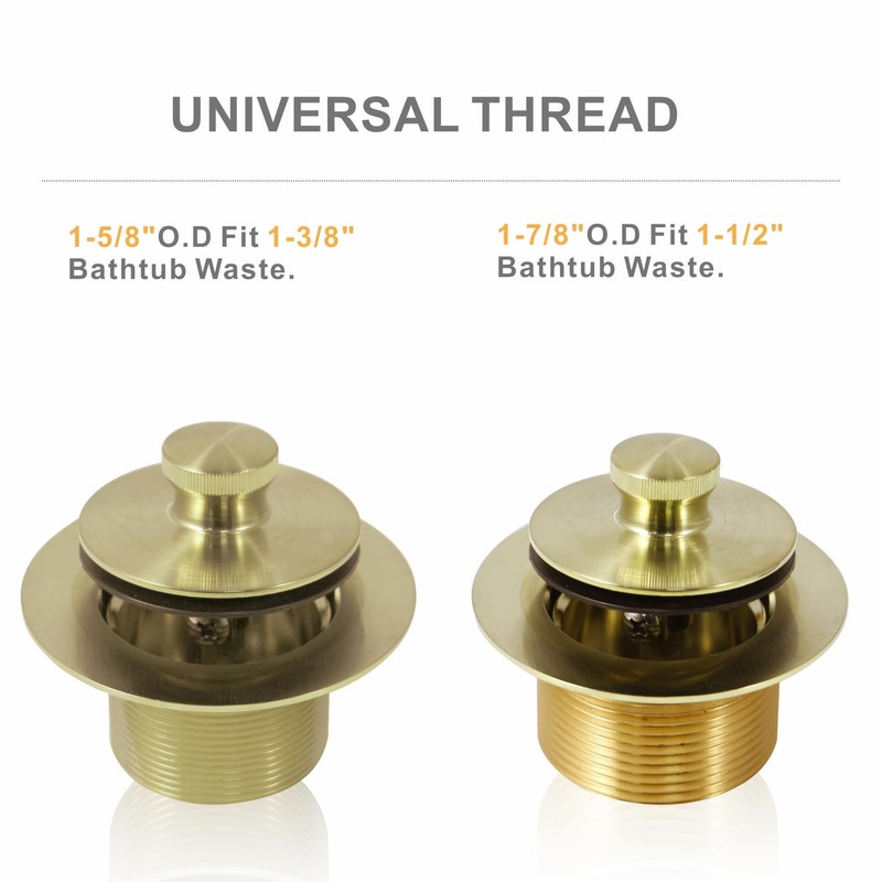 Bathtub Tub Drain Conversion Kit Assembly, Wellup Lift and Turn