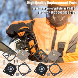 Mtanlo 2 Pieces RB-119 Carburettor Repair Kit for Dolmar PS 460 500 510 4600 5000 5100 5105 Chainsaw Replacement, Carb Kit Carburettor Repair / Conversion Kit Replaces