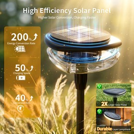 Solar Pathway Lights Outdoor, 4 Pack Solar Powered Garden Lights Waterproof IP67, Auto On/Off Outdoor Light for Lawn Patio Walkway Driveway Decor Landscape Lighting