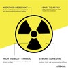 Nuclear Radiation Warning Symbol Stickers - Individually Die-Cut - 3-Inch