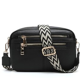 GEMIU Small Crossbody Bags for Women Designer Zip Cell Phone Purse Shoulder Handbags Wallet with Adjustable Strap-BK