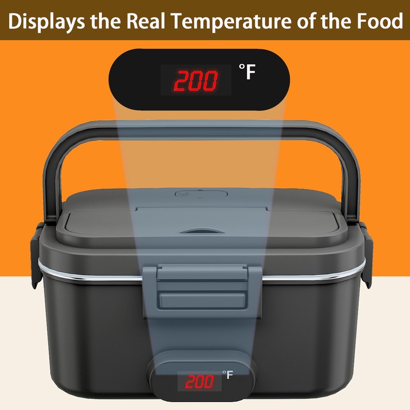 Kimfead Electric Lunch Box for Adults with Temperature Display 80W