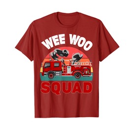 Firefighter Wee Woo Squad Funny Dad Mom Fireman Fire Truck T-Shirt