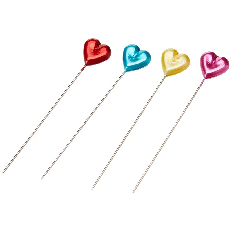 Dritz 130 Pines perlados, corazón, 2-1/8 Pulgadas (35 Unidades)