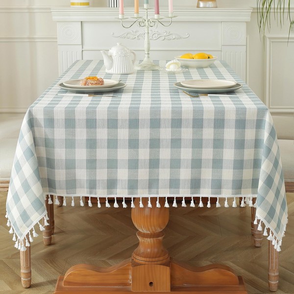 Laolitou Checkered Tablecloth Rectangle Washable Buffalo Plaid Table Cloth with