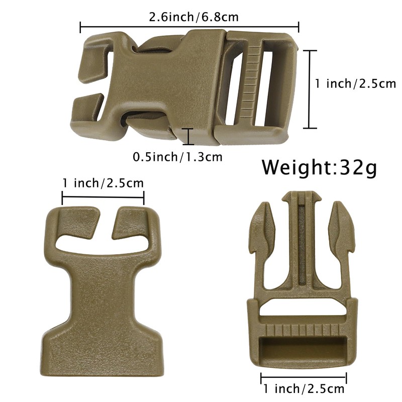 Qavctw 2x 1'' Buckle Quick Side Release Buckle for Tactical
