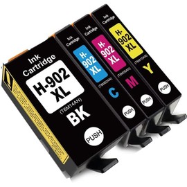 RLMINK Compatible Ink Cartridge Replacement for 902XL 902 Ink Cartridges to use with Officejet 6978 6968 6962 6958 6970 6950 6960 Printer Tray (Black, Cyan, Magenta, Yellow, 4 Pack)