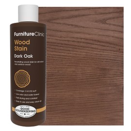 Furniture Clinic Wood Stain | Dark Oak | Water Based | Fast Drying, Low Odor, & Non-Toxic | for Indoor & Outdoor Furniture and More | Multiple Finishes | (8.5oz / 250ml)