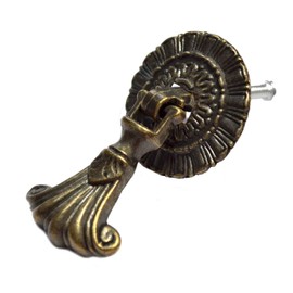 4 Pcs Bronze Drawer Pulls Vintage Decorative Handles Antique Brass Knobs Single Hole with Screws for Furniture Cabinet Cupboard Dresser Wooden Case Box (Disk Dia:1-1/2", Height:2-1/2")