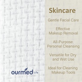 ourmed life Ourmed Life Disposable Face Towel | 150 Count Lint-Free Biodegradable Clean Towels | Dry Makeup Remover Wipes | Super Soft & Thick for Sensitive Skin | 10-Inch X 12-Inch Extra Large Size | Pack of 3