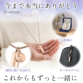 alettimo Ashes Pendant, Double Waterproof, Includes Engraved Charm, Includes Key Holder, Memorial Pendant, Half, Ashes Capsule, Necklace, Accessory, Hand Help, Hypoallergenic, Stainless Steel Glass