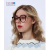 Firmoo Round Blue Light Blocking Glasses for Men/Women, Tortoise Computer