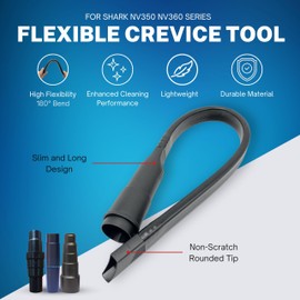 For Shark Navigator, Rotator & Rocket Vacuums: Flexible Crevice Tool for Hard to Reach Places, Dryer Vent Vacuum Attachment (for Shark NV350 NV360 Series)
