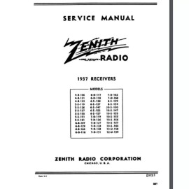 Zenith  5-S-127 Shortwave radio 1937 Service Manual 70 pages covers many models