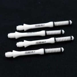 CUESOUL TERO AK7 Very Slim Dart Shafts White S/M/L Built-in Spring Telescopic for Steel Tip Darts and Soft Tip Darts,Set of 4 pcs