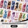 Zaamwoyy 48Pcs Floral Dragon Bookmarks, Fantasy Paper Bookmark Set with
