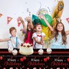 Xiliconie 3 Pack Happy Birthday Tablecloths Black and Red Theme