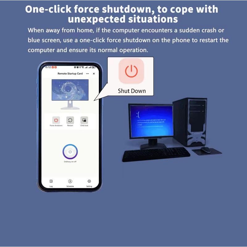 Huacaoe Smart PC Boot Button, WiFi Remote Power On/Off Switch