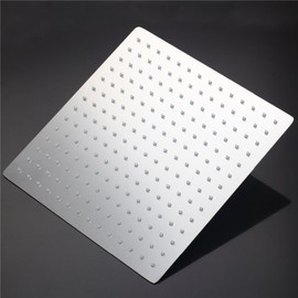 20 cm ideal standard Idealrain Cube Rain Shower with Square Chrome Rain Shower Head Anti-limescale Jets Ball Joint with Female Thread 1/2