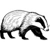 'Walking Badger' Rubber Stamp - Unmounted Design for Crafting &