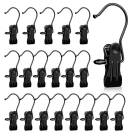 Clamp Hooks, Clothes Hanger Hooks, Clothes Hanger Clips, Pack of 20, Towel Hanger Clip, Hanger with Clips, Hanger with Clips, Socks Clip, Hook Clip, Stainless Steel