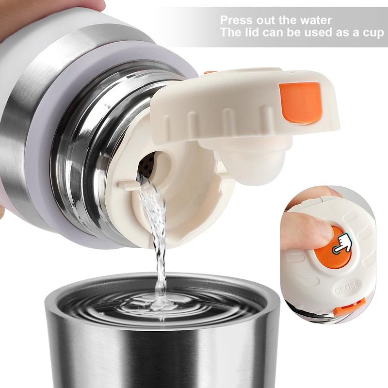 Stainless Steel Flask with Cup 700ml/23.6oz Vacuum Insulated Thermo Bottle