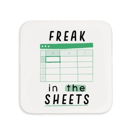 Manta Makes Work office gifts - joke coaster, funny secret santa gifts for women or men, novelty brthday or christmas gift for colleague, small gift (Freak in the sheets)