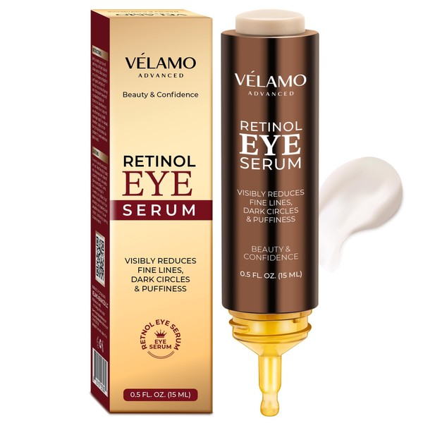 Retinol Eye Cream Anti Aging: Under Eye Cream for Dark Circles and Puffiness Bags - Retinol Eye Serum - Under Eye Serum with Caffeine and Hyaluronic Acid - Visibly Reduces Wrinkles Fine Lines(15ML)