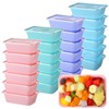 Bokon 25 oz Plastic Meal Prep Containers Bulk Disposable Colorful