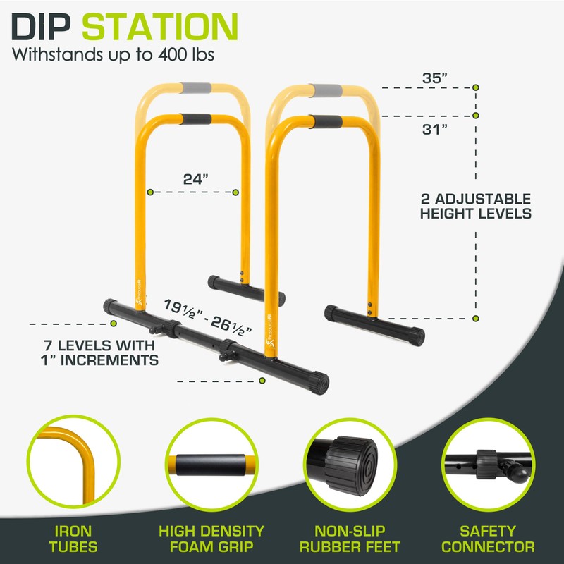 ProsourceFit Dip Stand Station, Heavy Duty Ultimate Body Press Bar