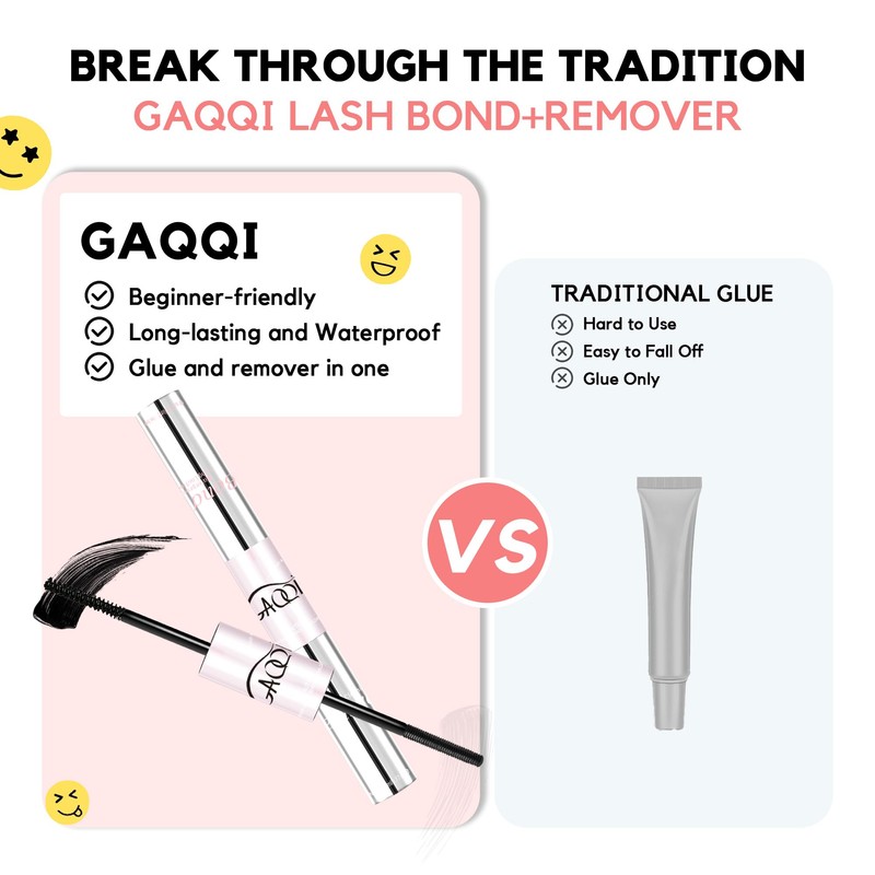 GAQQI Lash Bond and Remover 2 in 1, Waterproof Lash