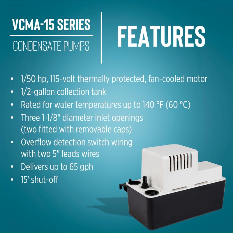 Little Giant VCMA-15ULS 115 Volt, 65 GPH, 1/50 HP Automatic