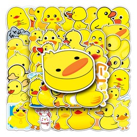 Duck Stickers 50 Pcs Waterproof Cartoon Yellow Duck Stickers for Water Bottle Skateboard Laptop Luggage Phone Computer Bumper Car Bike,Vinyl Cute Animal for Teen Kids Girls