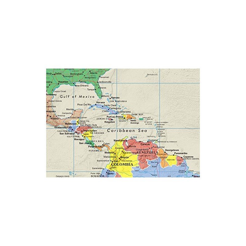 48x78 Huge World Contemporary Elite Wall Map Laminated