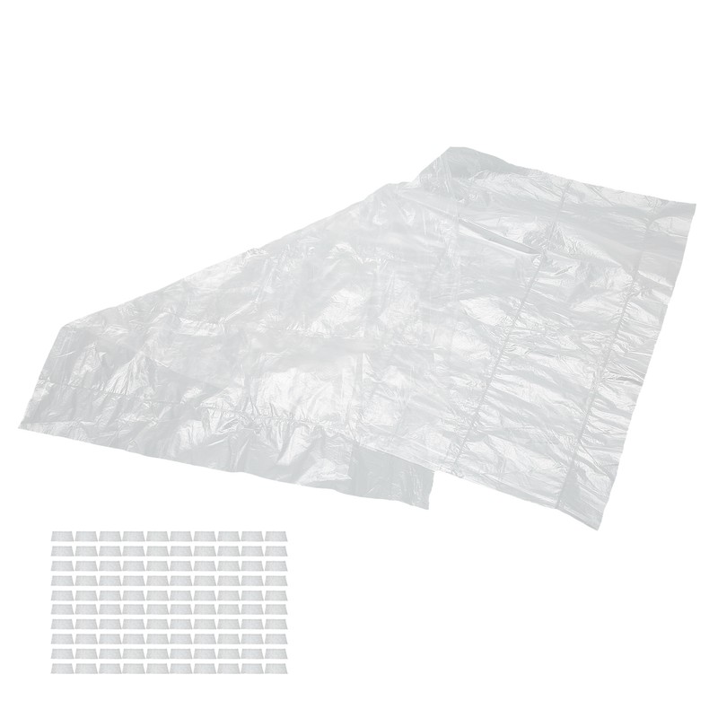 100pcs Cosmetic Bag Waterproof Dustproof 6 Compartments Transparent Travel Organizer