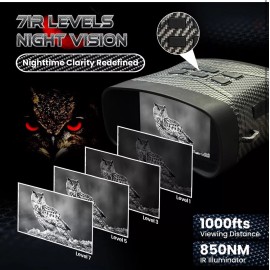 M. A. C. Tactics Night Vision Goggles - 4K Night Vision Binoculars 42MP Images Anti-Shake Black